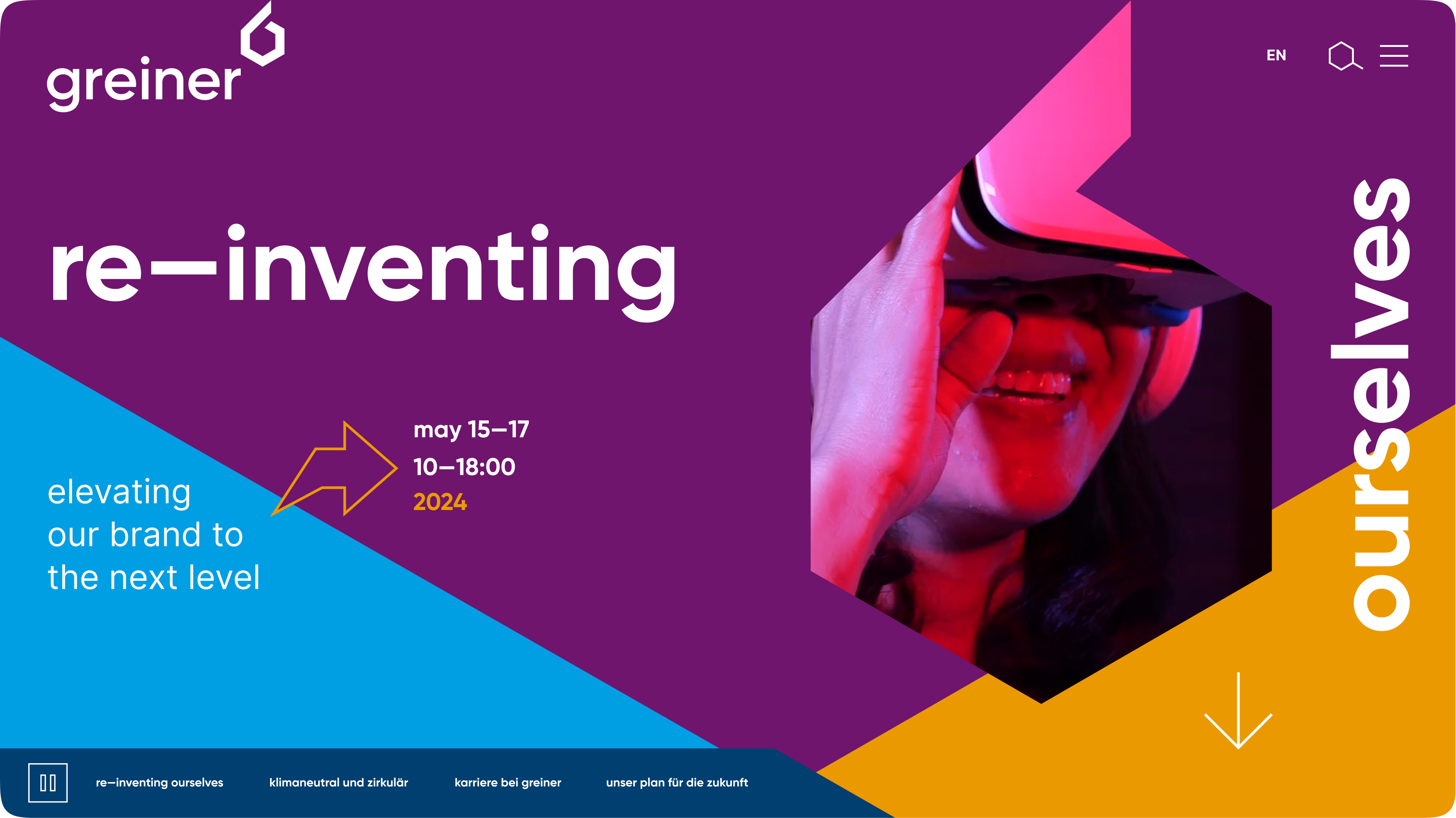 greiner.com event microsite — re—inventing ourselves