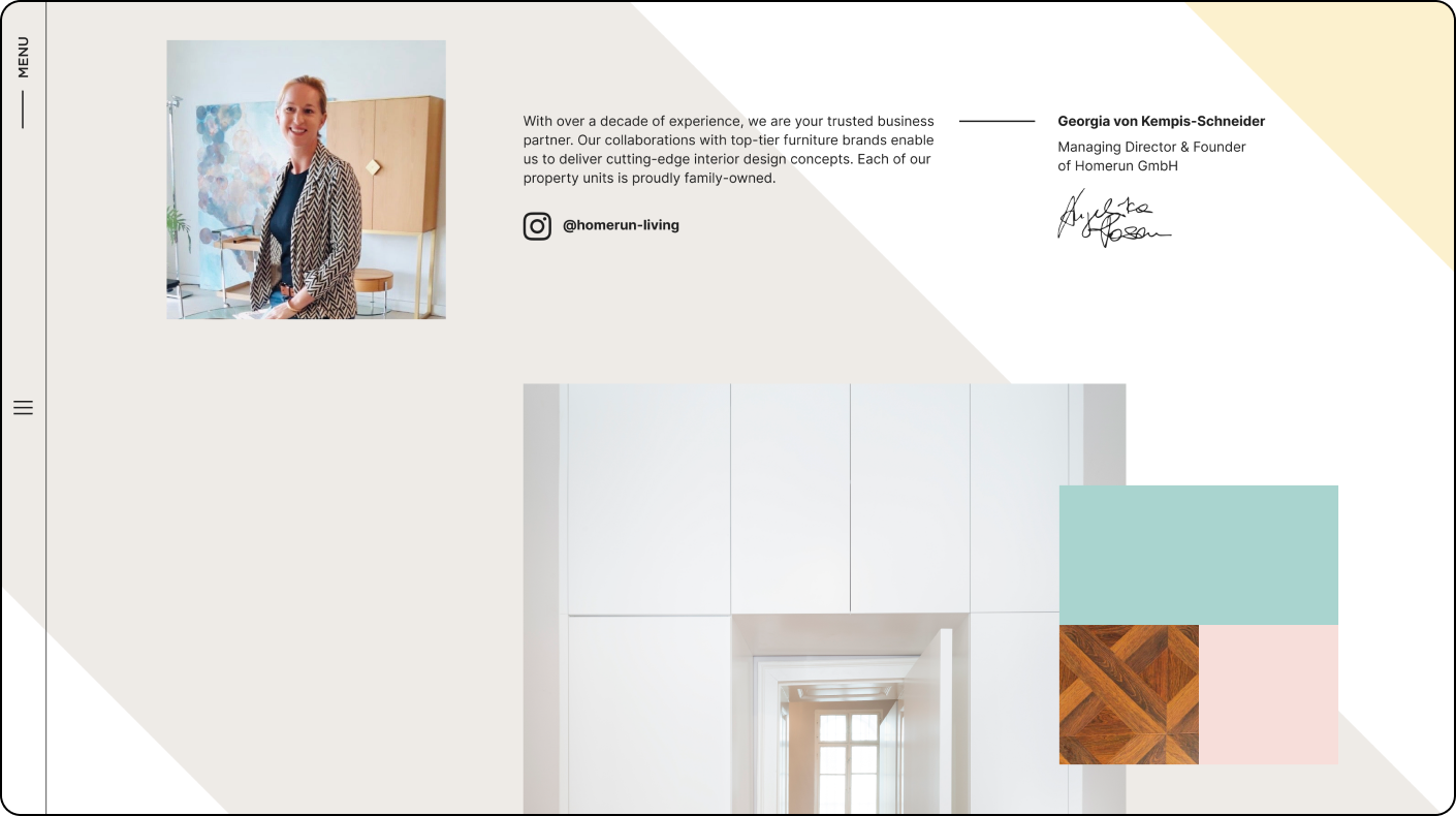 Homerun website screen