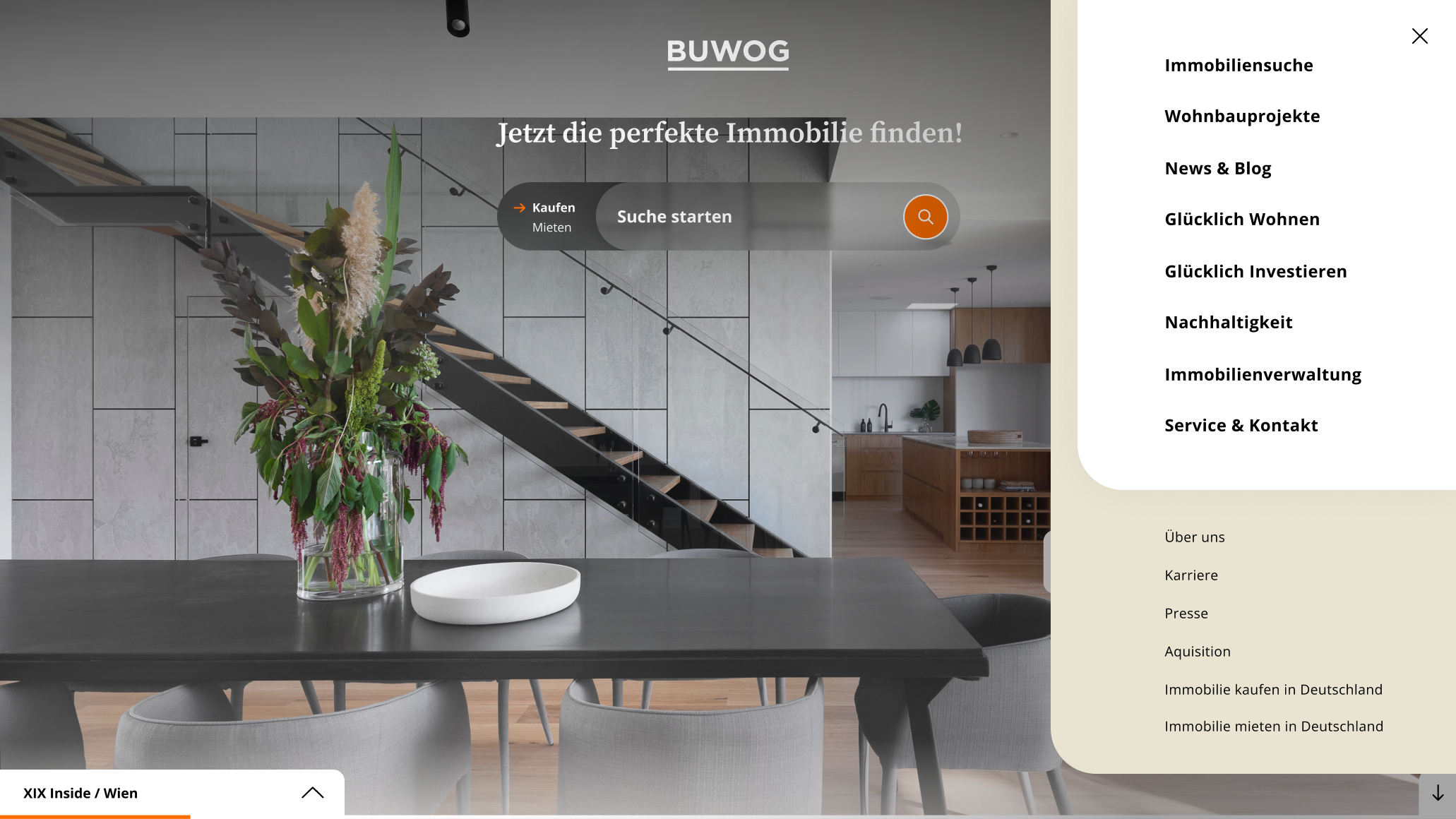 Buwog.at Menu Desktop