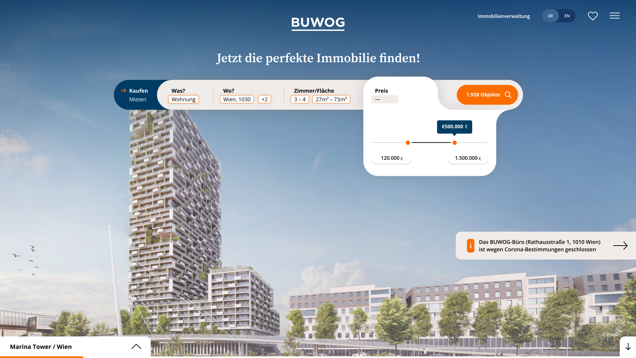 Buwog.at Search Selection #4 Desktop